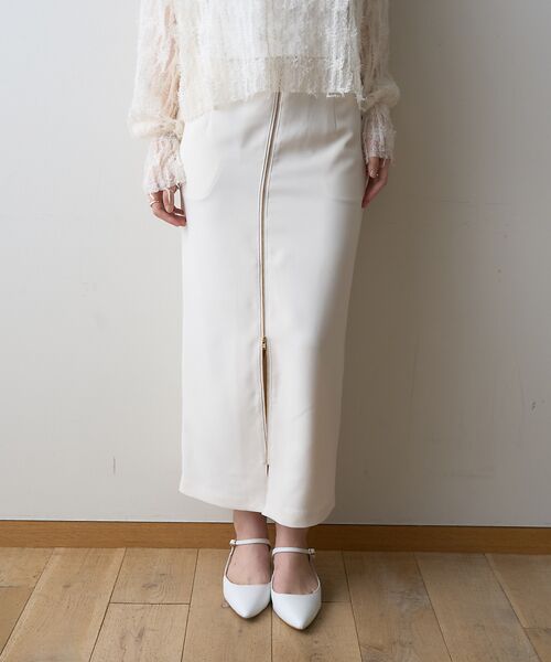 Rouge vif la cle / ルージュ・ヴィフ ラクレ ロング・マキシ丈スカート | 【一部店舗限定】フロントZIPストレッチハイウエストスカート | 詳細2