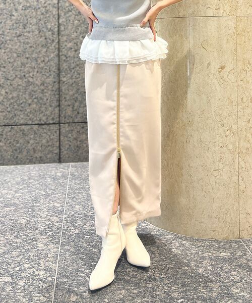 Rouge vif la cle / ルージュ・ヴィフ ラクレ ロング・マキシ丈スカート | 【一部店舗限定】フロントZIPストレッチハイウエストスカート | 詳細9