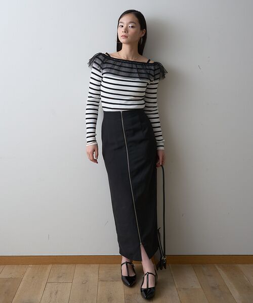 Rouge vif la cle / ルージュ・ヴィフ ラクレ ロング・マキシ丈スカート | 【一部店舗限定】フロントZIPストレッチハイウエストスカート | 詳細21