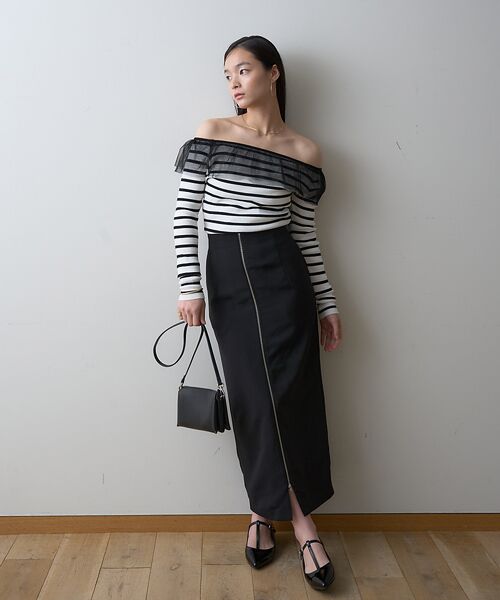 Rouge vif la cle / ルージュ・ヴィフ ラクレ ロング・マキシ丈スカート | 【一部店舗限定】フロントZIPストレッチハイウエストスカート | 詳細22