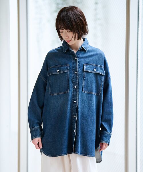 Rouge vif la cle / ルージュ・ヴィフ ラクレ シャツ・ブラウス | 【Healthy denim / ヘルシーデニム】Almond / デニムシャツ | 詳細3