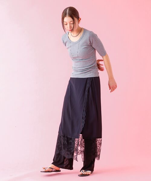 Rouge vif la cle / ルージュ・ヴィフ ラクレ Tシャツ | 【Robert P Miller | ロバート・ピー・ミラー】パネルリブTシャツ | 詳細14