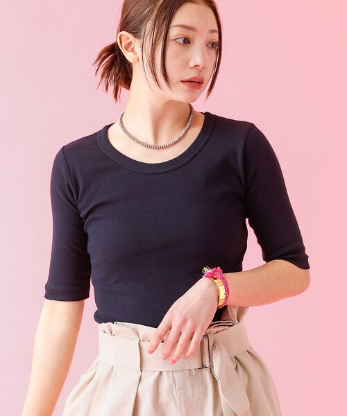 Rouge vif la cle / ルージュ・ヴィフ ラクレ Tシャツ | 【Robert P Miller | ロバート・ピー・ミラー】パネルリブTシャツ（ブラック）