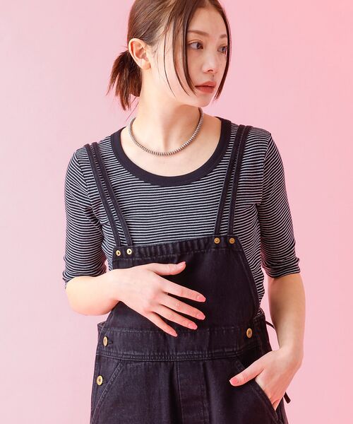 Rouge vif la cle/ルージュ・ヴィフ ラクレ 【Robert P Miller ロバート・ピー・ミラー】パネルリブTシャツ ブラック系その他1 F Rouge vif la cle/ルージュ・ヴィフ ラクレ 【Robert P Miller ロバート・ピー・ミラー】パネルリブTシャツ ブラック系その他1 F