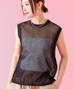 Rouge vif la cle / ルージュ・ヴィフ ラクレ Tシャツ | 【JOHNBULL/ジョンブル】メッシュノースリーブトップス / タンクトップ