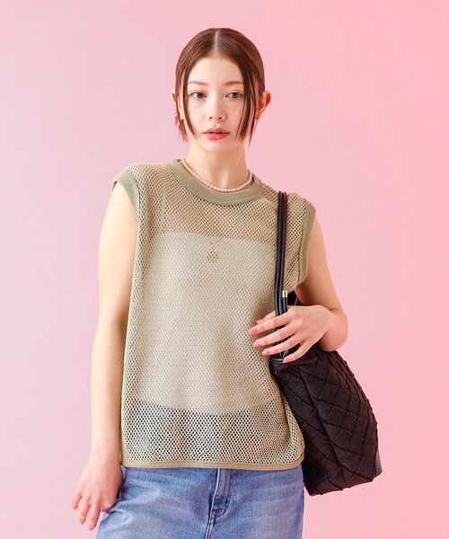 Rouge vif la cle / ルージュ・ヴィフ ラクレ Tシャツ | 【JOHNBULL/ジョンブル】メッシュノースリーブトップス / タンクトップ | 詳細13