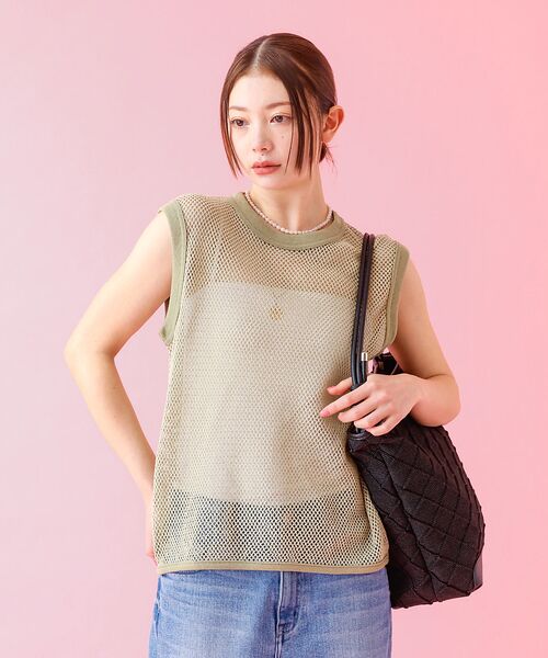 Rouge vif la cle / ルージュ・ヴィフ ラクレ Tシャツ | 【JOHNBULL/ジョンブル】メッシュノースリーブトップス / タンクトップ | 詳細16