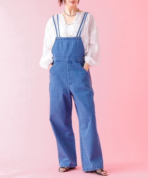 Rouge vif la cle/ルージュ・ヴィフ ラクレ 【DICKIES/ディッキーズ】:デニムダブルサロペット/デニム【WEB限定】 ブルー F Rouge vif la cle/ルージュ・ヴィフ ラクレ 【DICKIES/ディッキーズ】:デニムダブルサロペット/デニム【WEB限定】 ブルー F