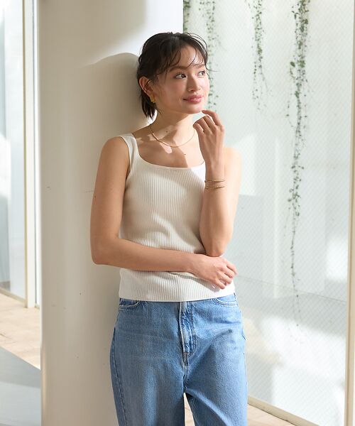 Rouge vif la cle / ルージュ・ヴィフ ラクレ ニット・セーター | スクエアネックリブタンクトップ | 詳細1