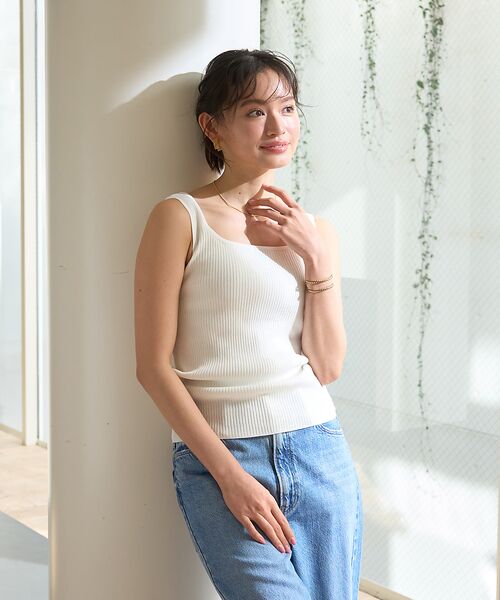 Rouge vif la cle / ルージュ・ヴィフ ラクレ ニット・セーター | スクエアネックリブタンクトップ | 詳細3