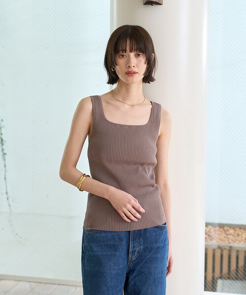 Rouge vif la cle / ルージュ・ヴィフ ラクレ ニット・セーター | スクエアネックリブタンクトップ | 詳細10