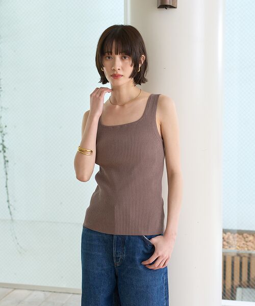 Rouge vif la cle / ルージュ・ヴィフ ラクレ ニット・セーター | スクエアネックリブタンクトップ | 詳細11