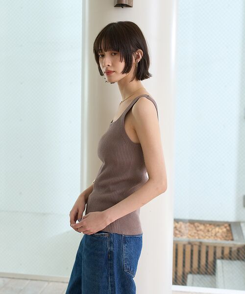 Rouge vif la cle / ルージュ・ヴィフ ラクレ ニット・セーター | スクエアネックリブタンクトップ | 詳細12