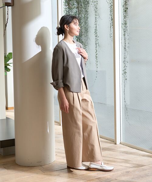 Rouge vif la cle / ルージュ・ヴィフ ラクレ ノーカラージャケット | 【セットアップ対応】ベルトノーカラーライトジャケット | 詳細8