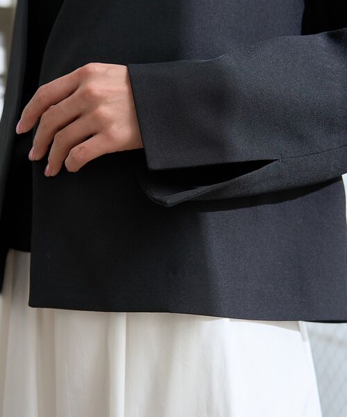 Rouge vif la cle / ルージュ・ヴィフ ラクレ ノーカラージャケット | 【セットアップ対応】ベルトノーカラーライトジャケット | 詳細25