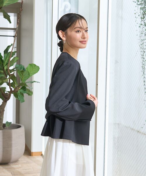 Rouge vif la cle / ルージュ・ヴィフ ラクレ ノーカラージャケット | 【セットアップ対応】ベルトノーカラーライトジャケット | 詳細18