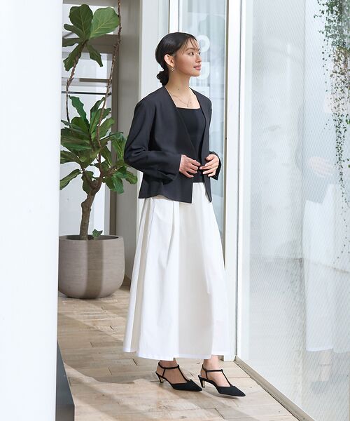 Rouge vif la cle / ルージュ・ヴィフ ラクレ ノーカラージャケット | 【セットアップ対応】ベルトノーカラーライトジャケット | 詳細19