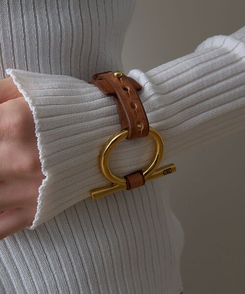 Rouge vif la cle / ルージュ・ヴィフ ラクレ ブレスレット・バングル | 【CXC/シーエックスシー】ゴールドオーバル レザーブレス | 詳細1