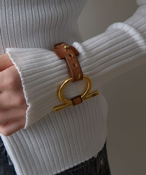 Rouge vif la cle / ルージュ・ヴィフ ラクレ ブレスレット・バングル | 【CXC/シーエックスシー】ゴールドオーバル レザーブレス | 詳細2