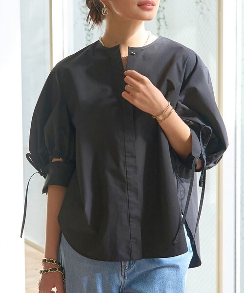 Rouge vif la cle/ルージュ・ヴィフ ラクレ スラッシュカフス・パフ袖ブラウス ブラック F Rouge vif la cle/ルージュ・ヴィフ ラクレ スラッシュカフス・パフ袖ブラウス ブラック F