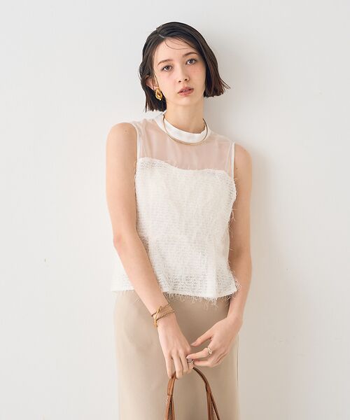 Rouge vif la cle / ルージュ・ヴィフ ラクレ シャツ・ブラウス | 【一部店舗限定】シアーミックスペプラムブラウス | 詳細1