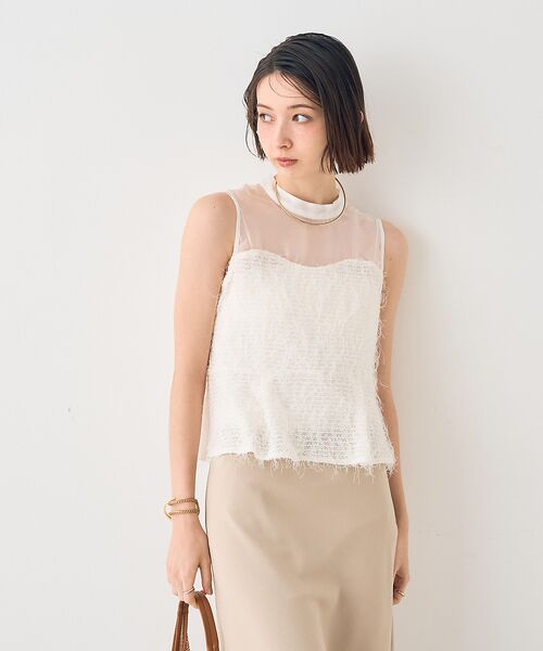 Rouge vif la cle / ルージュ・ヴィフ ラクレ シャツ・ブラウス | 【一部店舗限定】シアーミックスペプラムブラウス | 詳細2