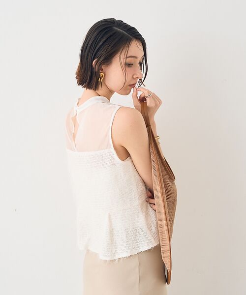 Rouge vif la cle / ルージュ・ヴィフ ラクレ シャツ・ブラウス | 【一部店舗限定】シアーミックスペプラムブラウス | 詳細5