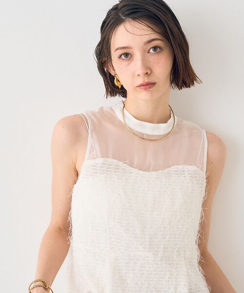 Rouge vif la cle / ルージュ・ヴィフ ラクレ シャツ・ブラウス | 【一部店舗限定】シアーミックスペプラムブラウス | 詳細7