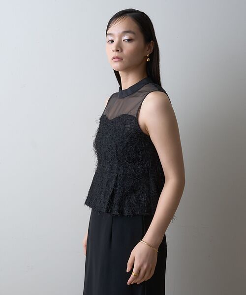 Rouge vif la cle / ルージュ・ヴィフ ラクレ シャツ・ブラウス | 【一部店舗限定】シアーミックスペプラムブラウス | 詳細15