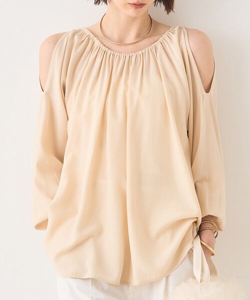 Rouge vif la cle/ルージュ・ヴィフ ラクレ 【一部店舗限定】オープンショルダーブラウス ベージュ F Rouge vif la cle/ルージュ・ヴィフ ラクレ 【一部店舗限定】オープンショルダーブラウス ベージュ F
