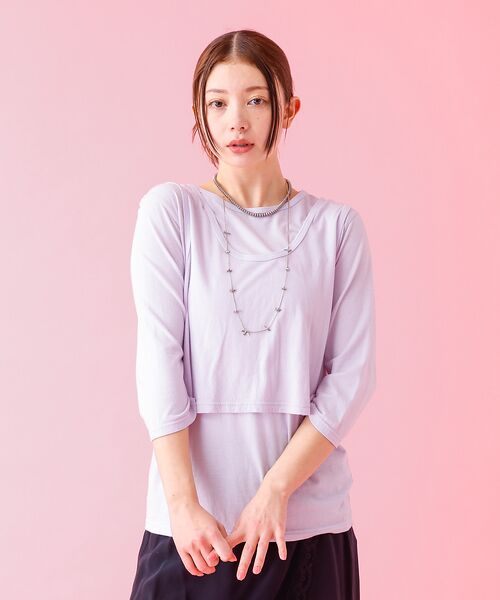 Rouge vif la cle / ルージュ・ヴィフ ラクレ Tシャツ | 【Le Melange/ル・メランジュ】タンクトップ＋ロンTセット/レイヤー/七 | 詳細6