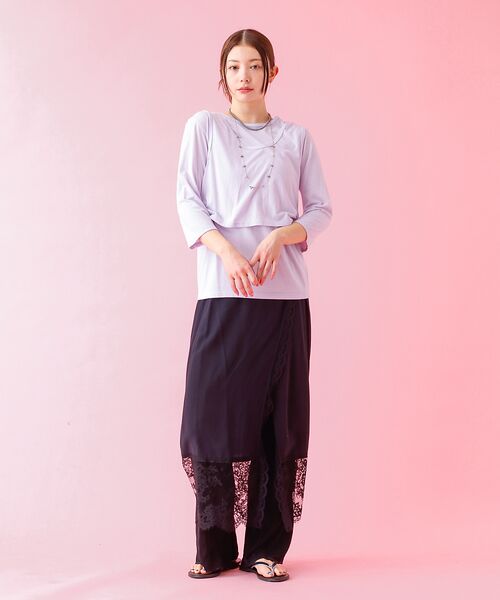 Rouge vif la cle / ルージュ・ヴィフ ラクレ Tシャツ | 【Le Melange/ル・メランジュ】タンクトップ＋ロンTセット/レイヤー/七 | 詳細7