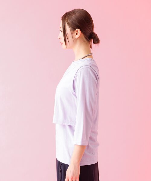 Rouge vif la cle / ルージュ・ヴィフ ラクレ Tシャツ | 【Le Melange/ル・メランジュ】タンクトップ＋ロンTセット/レイヤー/七 | 詳細9