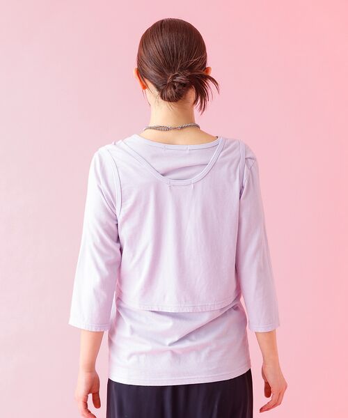 Rouge vif la cle / ルージュ・ヴィフ ラクレ Tシャツ | 【Le Melange/ル・メランジュ】タンクトップ＋ロンTセット/レイヤー/七 | 詳細10