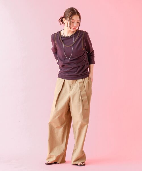 Rouge vif la cle / ルージュ・ヴィフ ラクレ Tシャツ | 【Le Melange/ル・メランジュ】タンクトップ＋ロンTセット/レイヤー/七 | 詳細19