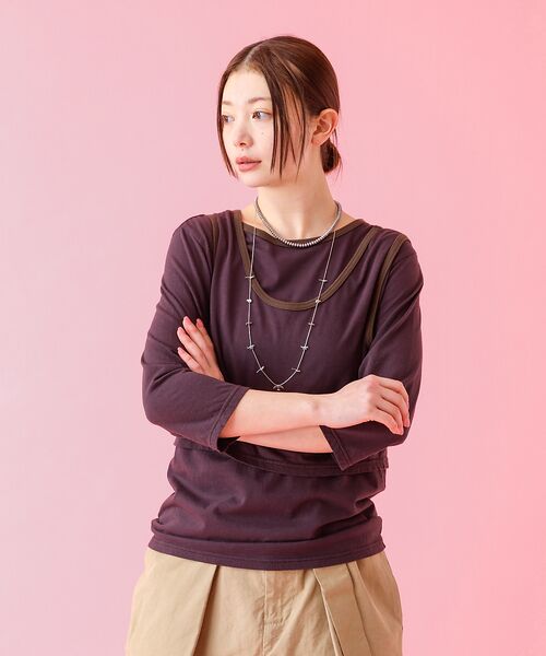 Rouge vif la cle / ルージュ・ヴィフ ラクレ Tシャツ | 【Le Melange/ル・メランジュ】タンクトップ＋ロンTセット/レイヤー/七 | 詳細21