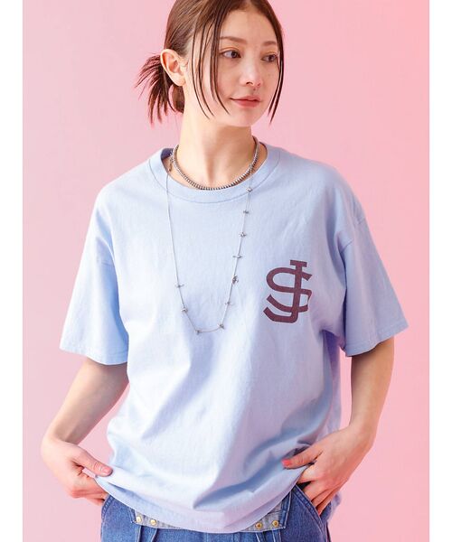 Rouge vif la cle/ルージュ・ヴィフ ラクレ 【Le Melange/ル・メランジュ】バックプリントT/ユニセックス【WEB限 ブルー F Rouge vif la cle/ルージュ・ヴィフ ラクレ 【Le Melange/ル・メランジュ】バックプリントT/ユニセックス【WEB限 ブルー F