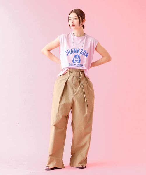 Rouge vif la cle / ルージュ・ヴィフ ラクレ Tシャツ | 【Le Melange/ル・メランジュ】プリントノースリーブTシャツ/コラボ/ノ | 詳細15