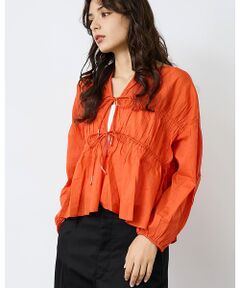 Rouge vif la cle / ルージュ・ヴィフ ラクレ シャツ・ブラウス | 【Le Melange/ル・メランジュ】コットンギャザーブラウス/ギャザー/リボ