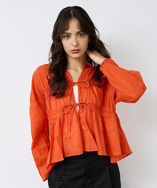 Rouge vif la cle / ルージュ・ヴィフ ラクレ シャツ・ブラウス | 【Le Melange/ル・メランジュ】コットンギャザーブラウス/ギャザー/リボ | 詳細8