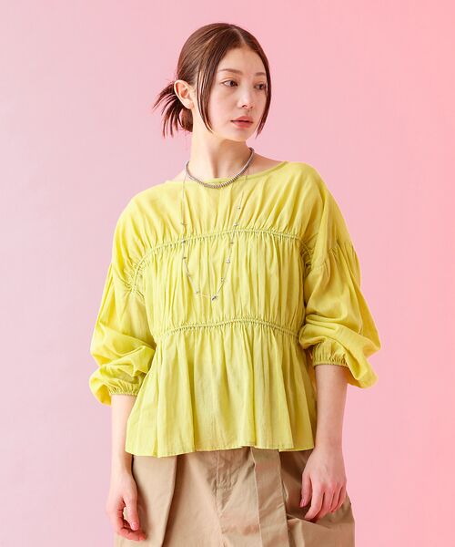 Maglie le cassetto フリルギャザーブラウス Maglie le cassetto｜シアーフリルブラウス | Rakuten Fashion
