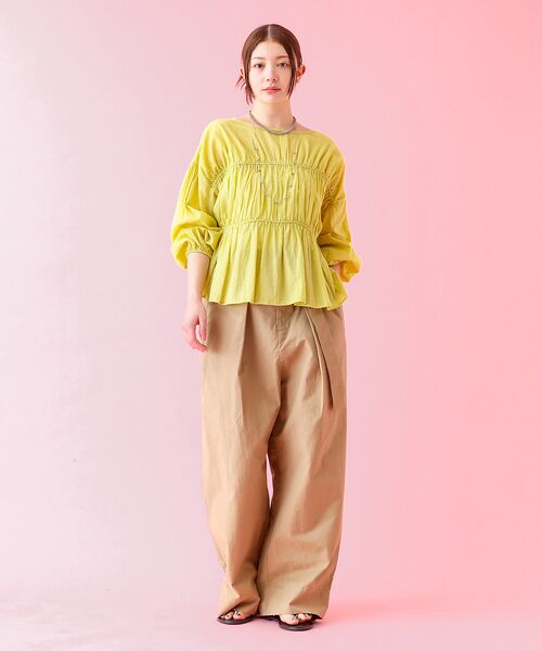 Rouge vif la cle / ルージュ・ヴィフ ラクレ シャツ・ブラウス | 【Le Melange/ル・メランジュ】コットンギャザーブラウス/ギャザー/リボ | 詳細13
