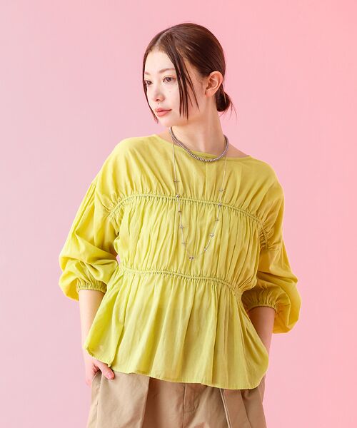 Rouge vif la cle / ルージュ・ヴィフ ラクレ シャツ・ブラウス | 【Le Melange/ル・メランジュ】コットンギャザーブラウス/ギャザー/リボ | 詳細15