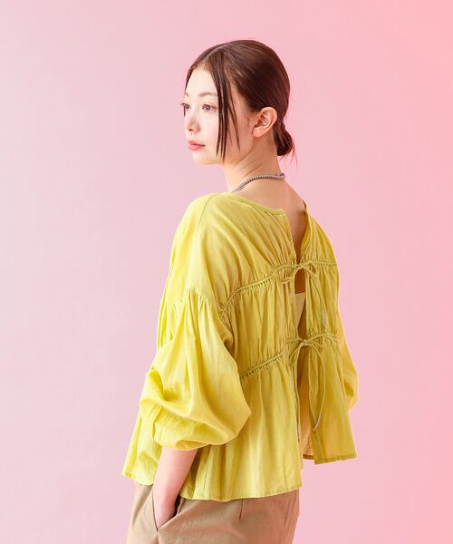 Rouge vif la cle / ルージュ・ヴィフ ラクレ シャツ・ブラウス | 【Le Melange/ル・メランジュ】コットンギャザーブラウス/ギャザー/リボ | 詳細17