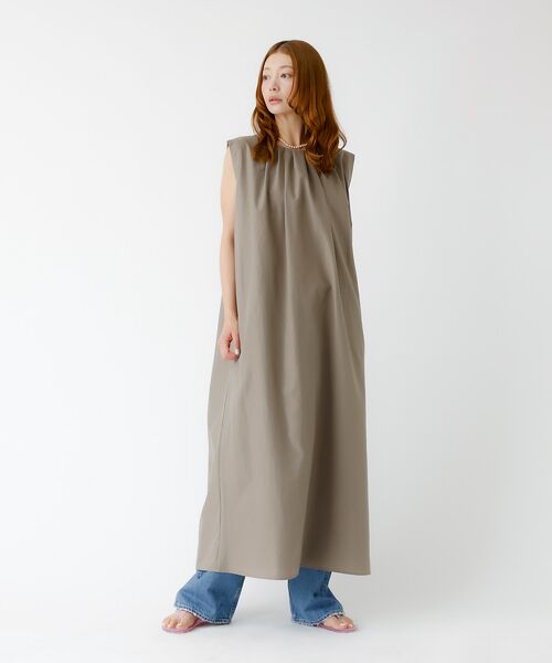 Rouge vif la cle / ルージュ・ヴィフ ラクレ ワンピース | 【Le Melange/ル・メランジュ】ギャザーノースリブワンピース/多機能素材 | 詳細1