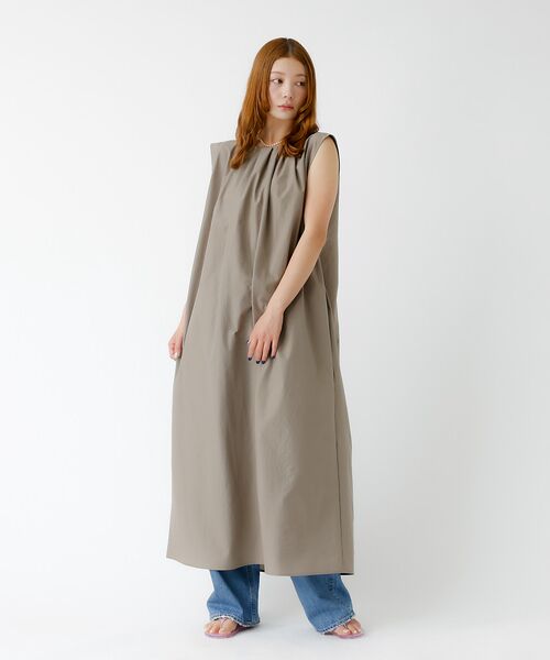 Rouge vif la cle / ルージュ・ヴィフ ラクレ ワンピース | 【Le Melange/ル・メランジュ】ギャザーノースリブワンピース/多機能素材 | 詳細3