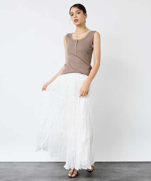 Rouge vif la cle / ルージュ・ヴィフ ラクレ ミニ・ひざ丈スカート | 【Le Melange/ル・メランジュ】コットンギャザースカート/機能素材/ギャ | 詳細1