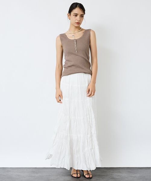 Rouge vif la cle / ルージュ・ヴィフ ラクレ ミニ・ひざ丈スカート | 【Le Melange/ル・メランジュ】コットンギャザースカート/機能素材/ギャ | 詳細2