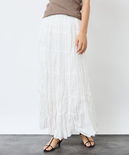 Rouge vif la cle / ルージュ・ヴィフ ラクレ ミニ・ひざ丈スカート | 【Le Melange/ル・メランジュ】コットンギャザースカート/機能素材/ギャ | 詳細3