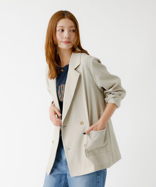 Rouge vif la cle / ルージュ・ヴィフ ラクレ テーラードジャケット | 【Le Melange/ル・メランジュ】スラブタッチドライジャケット【WEB限定 | 詳細2